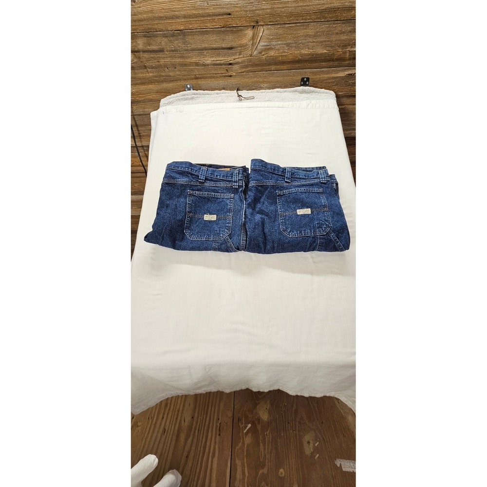 2 Pair of Wrangler Carpenter Shorts Mens 48 Blue Denim Relaxed Fit NWT 74WC304